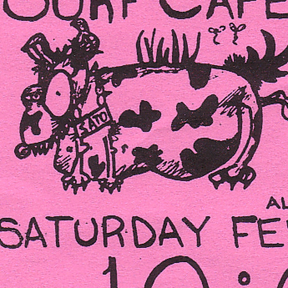 Sato band mark — cartoon dog with SATO collar
